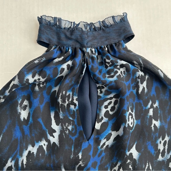 Ramy Brook Women’s Blue Leopard Print Allmay‎ Silk Sleeveless Top XS - Picture 10 of 10